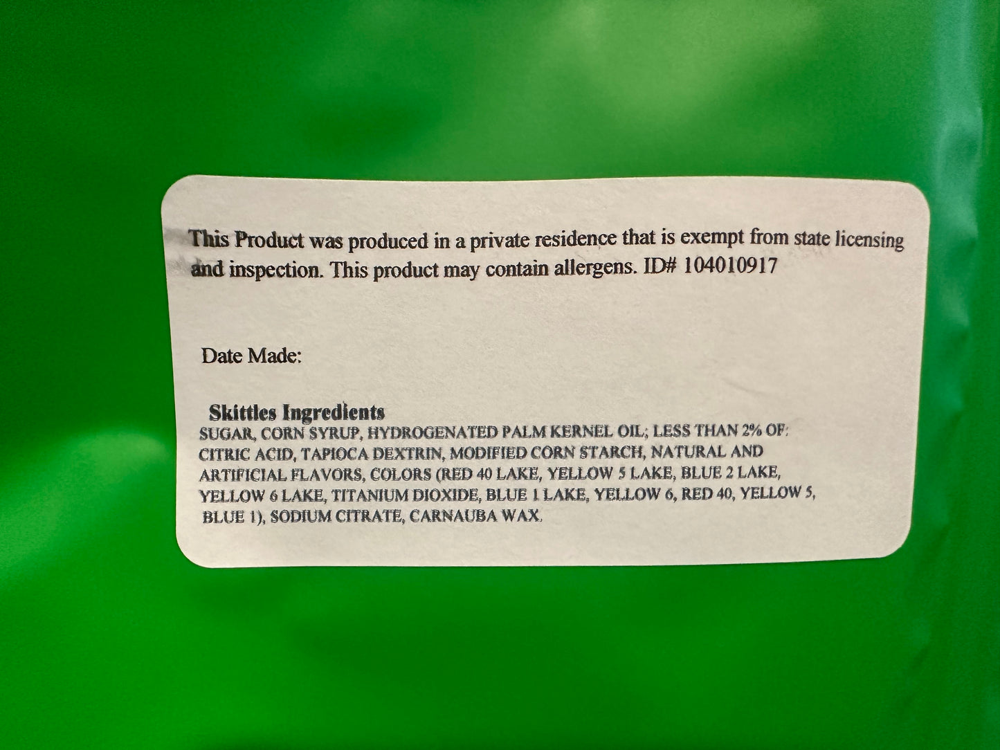 Freeze dried Skittles