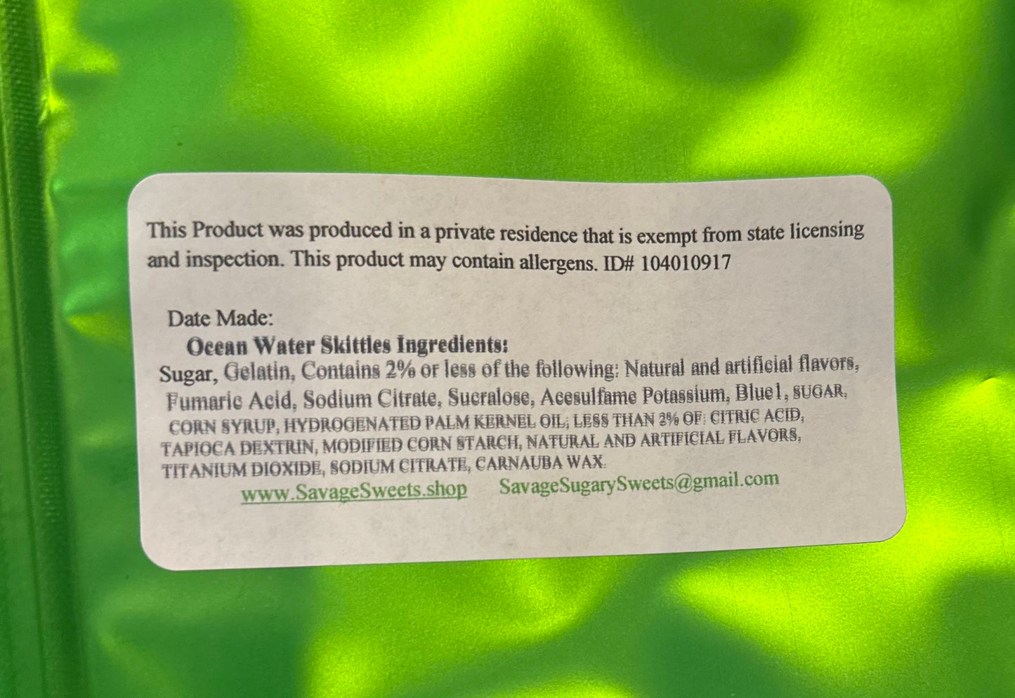 Freeze dried Ocean Water Skittles