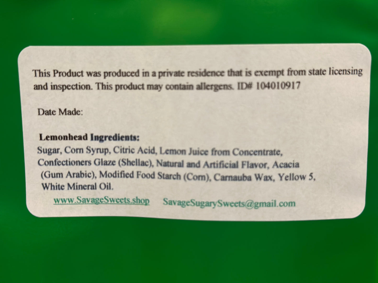 Freeze dried Lemonhead