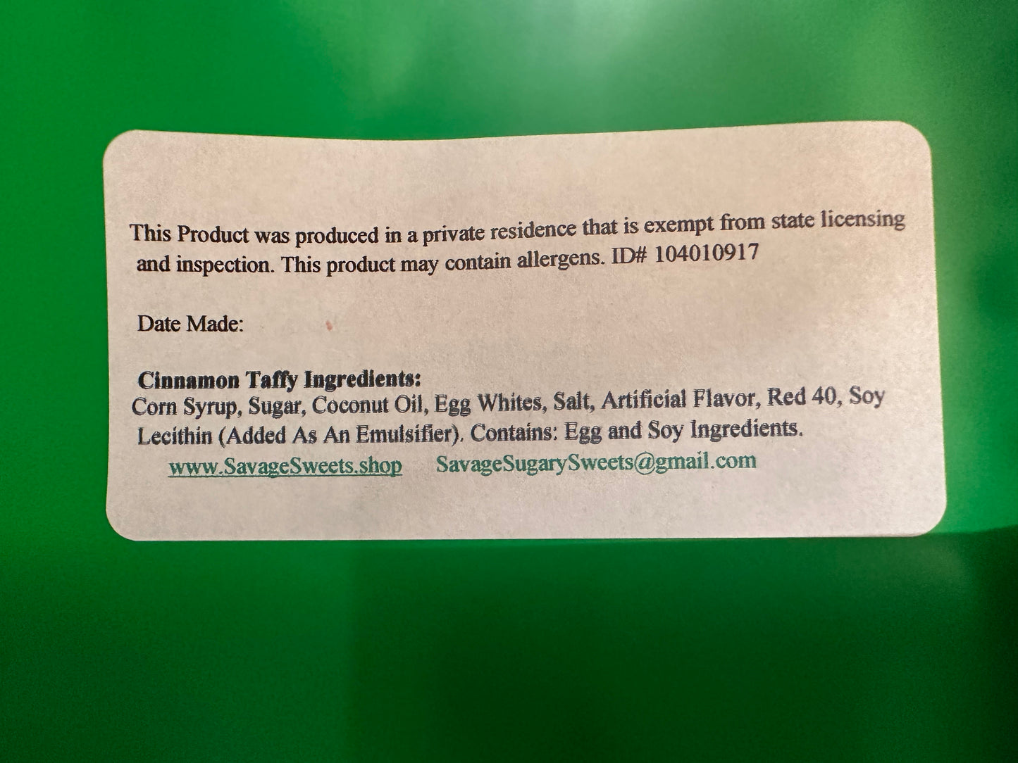 Freeze dried Cinnamon Taffy